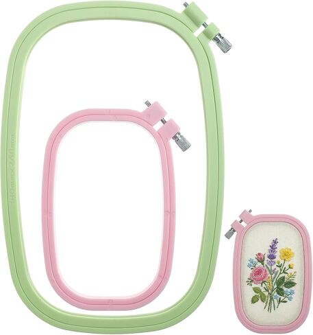 zeyiyer 2pcs عبر غرزة هوب، مستطيل الأطواق التطريز الصغيرة، قابلة لإعادة الاستخدام حلقات التطريز البلاستيكية للتطريز، مشروع الخياطة، DIY الحرف (6in، 10in) in Kuwait