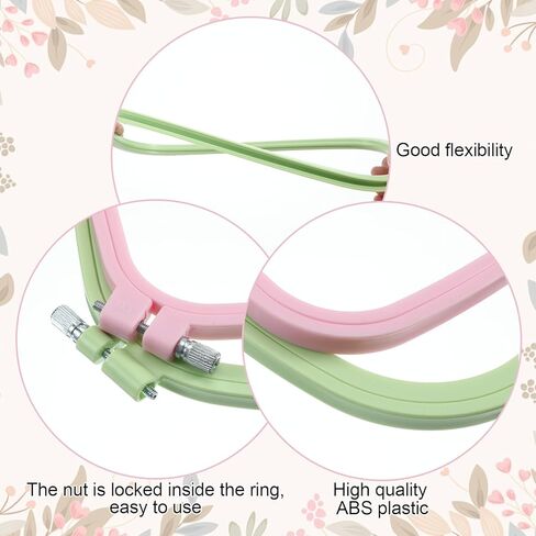 zeyiyer 2pcs عبر غرزة هوب، مستطيل الأطواق التطريز الصغيرة، قابلة لإعادة الاستخدام حلقات التطريز البلاستيكية للتطريز، مشروع الخياطة، DIY الحرف (6in، 10in) in Kuwait