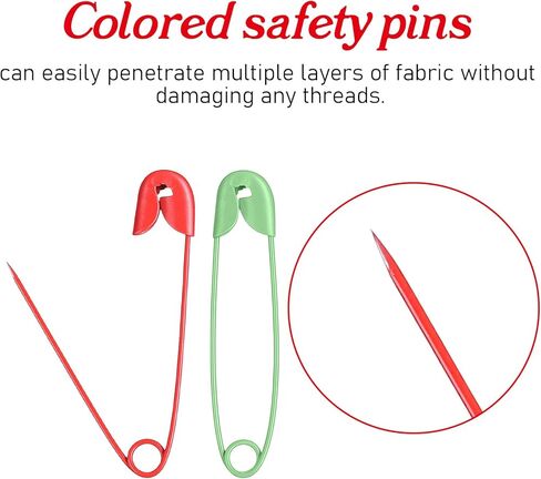 Colored Safety Pins, 100 Pcs 30mm / 1.2 Inch Heavy Duty Quilting Pins Metal Sewing Pin for DIY Crafts, Jewelry Making, Clothing in Kuwait