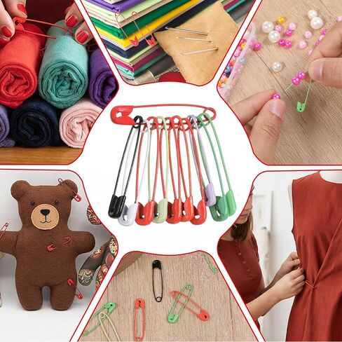Colored Safety Pins, 100 Pcs 30mm / 1.2 Inch Heavy Duty Quilting Pins Metal Sewing Pin for DIY Crafts, Jewelry Making, Clothing in Kuwait