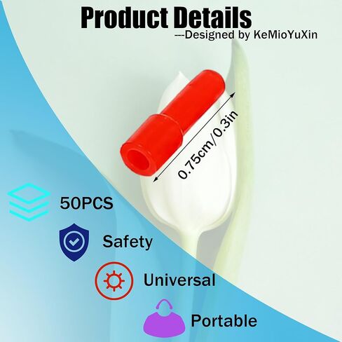 50 Pack Safety Pins Protection Caps - Universal Needle Tip Protector for Safety Pins for Clothes, Rubber Protective Covers for Large Brooch for Prevent Stabbing Skin(Red) in Saudi Arabia