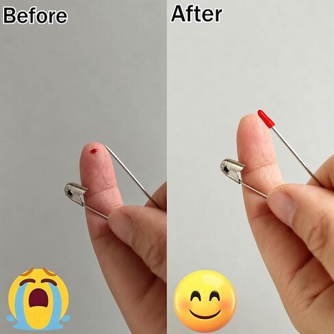 50 Pack Safety Pins Protection Caps - Universal Needle Tip Protector for Safety Pins for Clothes, Rubber Protective Covers for Large Brooch for Prevent Stabbing Skin(Red) in Saudi Arabia