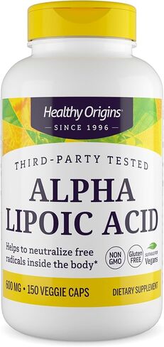 Healthy Origins Alpha Lipoic Acid, 600 mg - Alpha Lipoic Acid Supplement - Antioxidant Support - Gluten-Free Supplement - 150 Veggie Capsules in Saudi Arabia