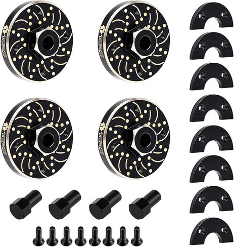 4PCS Brass Wheel Weights Extended 5mm Wheel hubs Hex Adapter 56g/Set for 1/24 Axial SCX24 AX24 XC-1 RC Crawler Car Upgrades,Black Coating in Kuwait