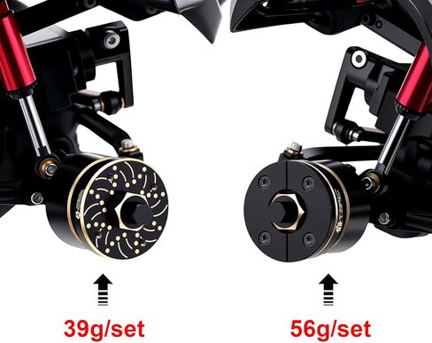 4PCS Brass Wheel Weights Extended 5mm Wheel hubs Hex Adapter 56g/Set for 1/24 Axial SCX24 AX24 XC-1 RC Crawler Car Upgrades,Black Coating in Kuwait