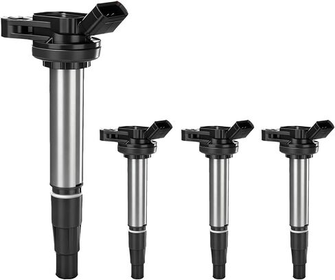 UF596 Ignition Coil Pack of 4, Compatible with Toyota Corolla, RAV4, Prius, Matrix, Lexus CT200h, Scion 1.8L L4, Replaces OEM 90919-02258, 90919-02252 in Kuwait