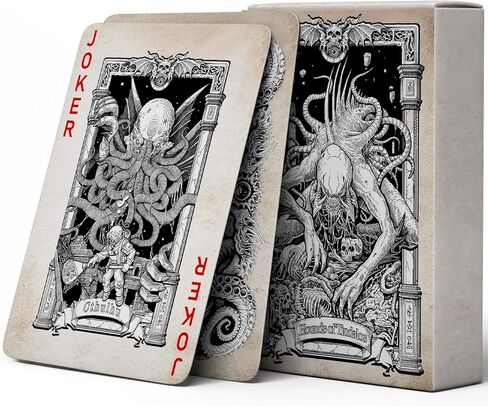 أوراق لعب Cthulhu Mythos Theme، 54 رسمًا توضيحيًا رائعًا مرسومة يدويًا، أوراق لعب راقية، مجموعة يجب اقتناؤها للمتحمسين، مناسبة للترفيه in Kuwait