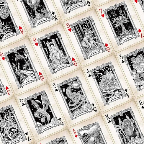 أوراق لعب Cthulhu Mythos Theme، 54 رسمًا توضيحيًا رائعًا مرسومة يدويًا، أوراق لعب راقية، مجموعة يجب اقتناؤها للمتحمسين، مناسبة للترفيه in Kuwait