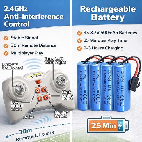 YESHIN Remote Control Football Stunt Car Set, World Cup 2026 Soccer RC Car Toy with LED Lights & Music, Goal & Ball, Dual Player Battle 360° Drift Wheels RC Car Gift for Boys Girls Age 6+ (2 Pack) in Saudi Arabia