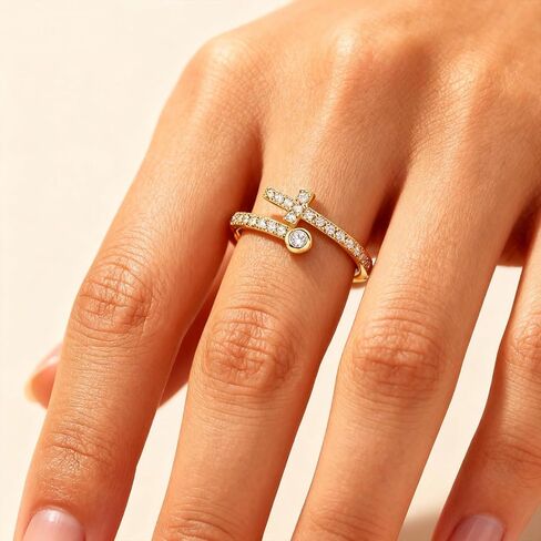Harry and Henry Gold Cross Rings for Women Stackable Gold Rings Non Tarnish Faith Jewelry Christian Gift for Her Religious Accessory in Saudi Arabia