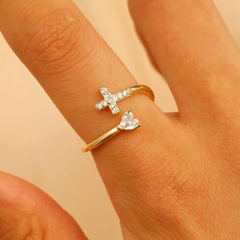 Harry and Henry Gold Cross Rings for Women Stackable Gold Rings Non Tarnish Faith Jewelry Christian Gift for Her Religious Accessory in Saudi Arabia