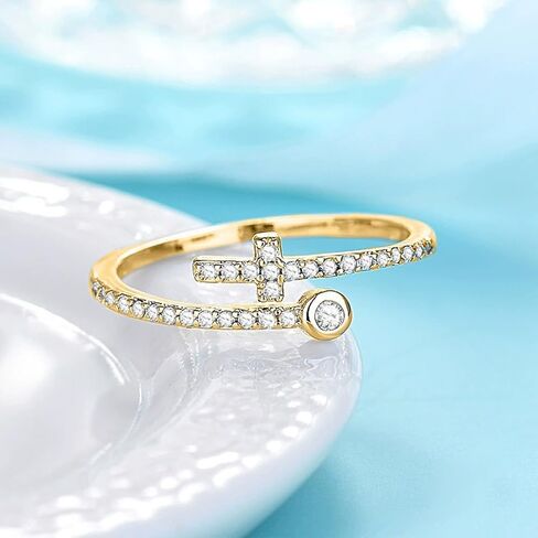 Harry and Henry Gold Cross Rings for Women Stackable Gold Rings Non Tarnish Faith Jewelry Christian Gift for Her Religious Accessory in Saudi Arabia