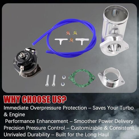 Adjustable Turbo Pressure Relief Valve 25psi With 63mm Or 76mm Flange Pipe Turbo Pressure Relief Valve Adapter L=150mm Modification and upgrade (Red with 76mm pipe) Fit for Performance Engines in Saudi Arabia