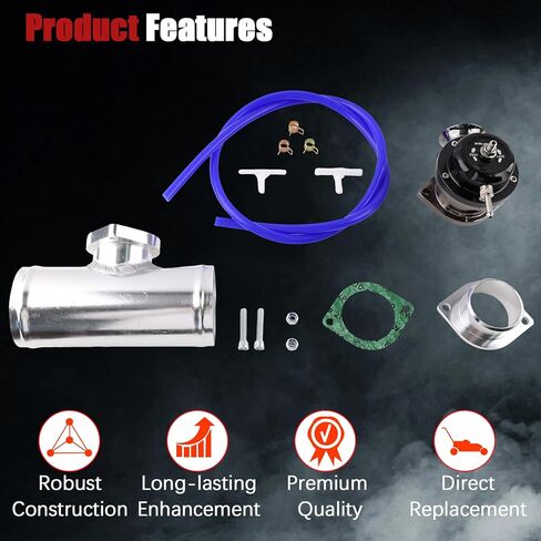 Adjustable Turbo Pressure Relief Valve 25psi With 63mm Or 76mm Flange Pipe Turbo Pressure Relief Valve Adapter L=150mm Modification and upgrade (Red with 76mm pipe) Fit for Performance Engines in Saudi Arabia