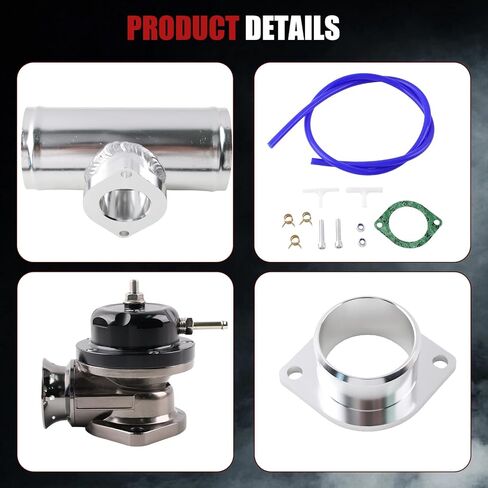 Adjustable Turbo Pressure Relief Valve 25psi With 63mm Or 76mm Flange Pipe Turbo Pressure Relief Valve Adapter L=150mm Modification and upgrade (Red with 76mm pipe) Fit for Performance Engines in Saudi Arabia