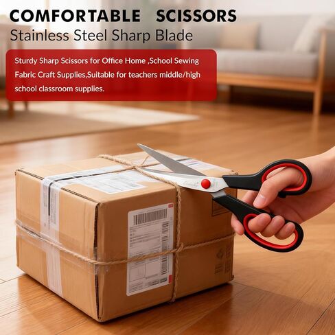 60-Pack 8" Scissors Bulk, Sharp Stainless Steel with Comfort Grip Handle, Multipurpose Craft Sewing Fabric for Office Home School Supplies, Teacher Classroom Art Supplies, Right/Left Hand Use in Saudi Arabia