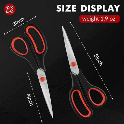 60-Pack 8" Scissors Bulk, Sharp Stainless Steel with Comfort Grip Handle, Multipurpose Craft Sewing Fabric for Office Home School Supplies, Teacher Classroom Art Supplies, Right/Left Hand Use in Saudi Arabia