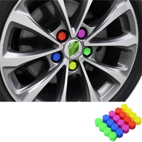 Wheel Hub Screw Cap/Colored Decoration/Protective Cover Tire Screw/Dust Cap/Protective Cover/Universal Plastic Accessory. 20 Packs (Purple) in Kuwait