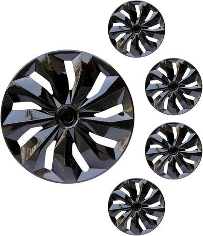 Hubcaps,16 inch hubcaps Set of 4, Wheel Rim Cover ABS Material, Wheel Cover Replacement R16 Hub Caps Universal, for Toyota Camry Nissan Mazda etc, Silver&Black in Saudi Arabia