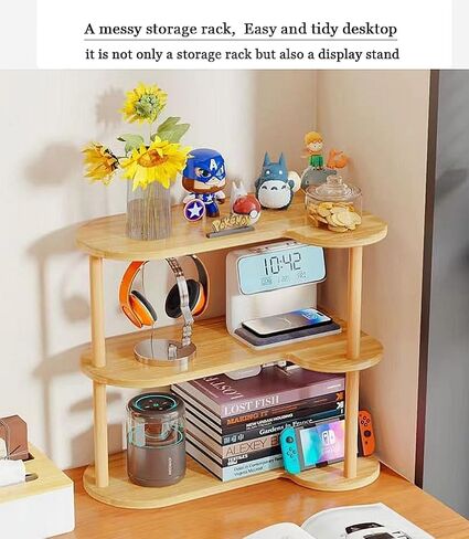 New Vertical Corner Shelf, Simple Desktop Small Bookshelf 3-Tier Clutter and Ornaments Storage Shelf File Organizer Shelf Bookcase in Saudi Arabia