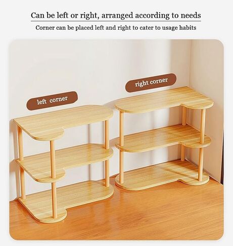 New Vertical Corner Shelf, Simple Desktop Small Bookshelf 3-Tier Clutter and Ornaments Storage Shelf File Organizer Shelf Bookcase in Saudi Arabia