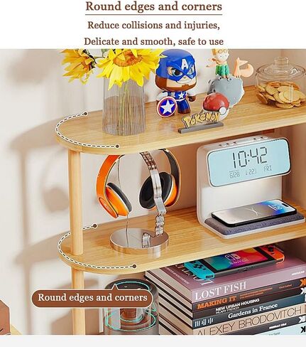 New Vertical Corner Shelf, Simple Desktop Small Bookshelf 3-Tier Clutter and Ornaments Storage Shelf File Organizer Shelf Bookcase in Saudi Arabia