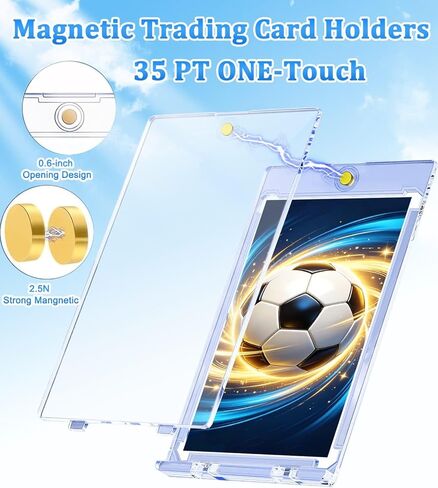 حامل بطاقات مغناطيسية 30 قيراطًا لبطاقات التداول، حافظات بطاقات أكريليك شفافة بلمسة واحدة 35pt، واقيات بلاستيكية صلبة مقاومة للماء بالأشعة فوق البنفسجية للرياضة والبيسبول وكرة القدم وTCG وبطاقات الألعاب القابلة للجمع in Kuwait