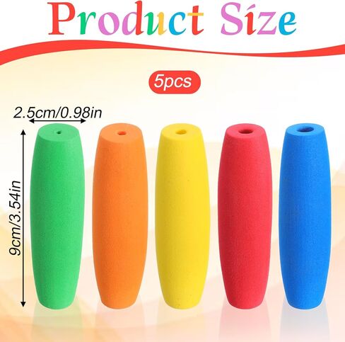 Hadnves 5 Pcs Crochet Hook Grips No Cut Utensils Tools Padding Multi-Size Ergonomic Handle Attachment Soft Foam Tubing Knitting Accessories for Elderly Disabled Handicapped Arthritic in Kuwait