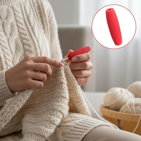Hadnves 5 Pcs Crochet Hook Grips No Cut Utensils Tools Padding Multi-Size Ergonomic Handle Attachment Soft Foam Tubing Knitting Accessories for Elderly Disabled Handicapped Arthritic in Kuwait