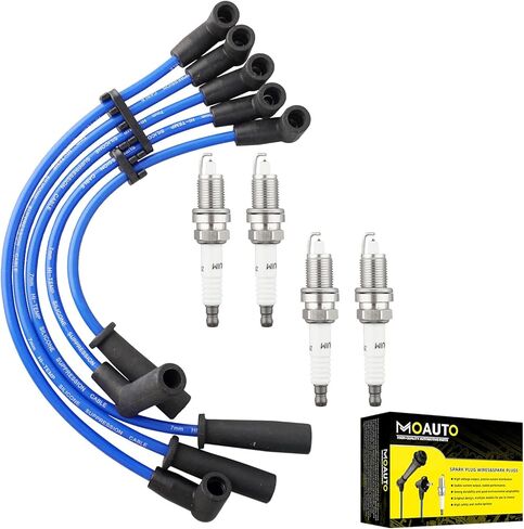 Set of 4 PCS Iridium Spark Plugs with Wire Set 671-4153 55910 8128 RC-TE41 90919-22419 Compatible with Geo Prizm Toyota Corolla 1993-1997 Celica 1994-1997 1.6L 1.8L in Saudi Arabia