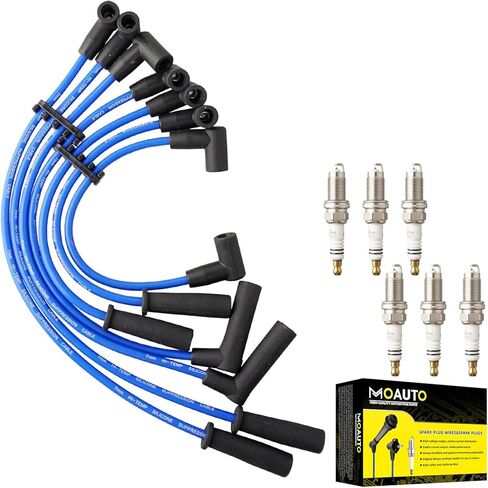 Set of 4 PCS Iridium Spark Plugs with Wire Set 671-4153 55910 8128 RC-TE41 90919-22419 Compatible with Geo Prizm Toyota Corolla 1993-1997 Celica 1994-1997 1.6L 1.8L in Saudi Arabia