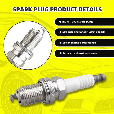 Set of 4 PCS Iridium Spark Plugs with Wire Set 671-4153 55910 8128 RC-TE41 90919-22419 Compatible with Geo Prizm Toyota Corolla 1993-1997 Celica 1994-1997 1.6L 1.8L in Saudi Arabia