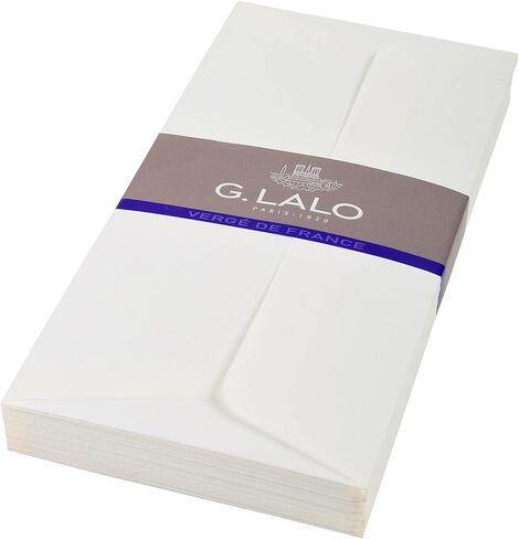 G.Lalo Gl46100 Verge de France Envelopes, A4 (DL/Western Chief 6), Tri-Fold Size, White, Pack of 25 in Saudi Arabia