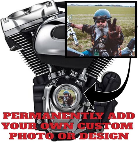 نقاط صور مخصصة/غطاء توقيت لأجزاء دورة Kustom متوافق مع دراجات Harley Davidson النارية. أضف صورتك/تصميمك الخاص. (يناسب: M8 2018 إلى 2023 موتورز) in Kuwait