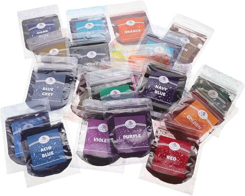 NUOBESTY Tie Dye Powder Packets Colors DIY Fabric Pigment Kit for Adults Vibrant Non Toxic Dye Powders for Party Supplies for Creative Textile Art and Tie Clothing in Kuwait