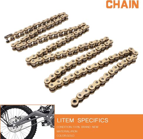 JFG RACING Motorcycle 420 Chain for Surron Light Bee,106 Links Gold O-ring Drive Chain for Sur Ron Light Bee X and S in Kuwait