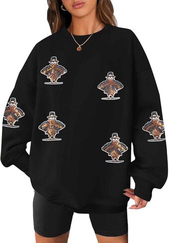 JINTING Christmas Sweatshirt for Women Christmas Tree Pullover Xmas Holiday Crewneck Sweatshirts Long Sleeve Top Grey-R Large in Saudi Arabia