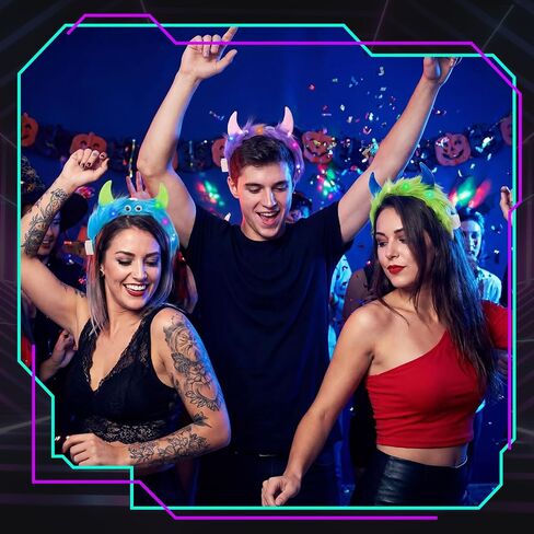 عصابة رأس Juexica Light up Monster مع الأذنين والعين، أغطية رأس ملونة فخمة، ملحقات أزياء حفلات Monster Party in Kuwait
