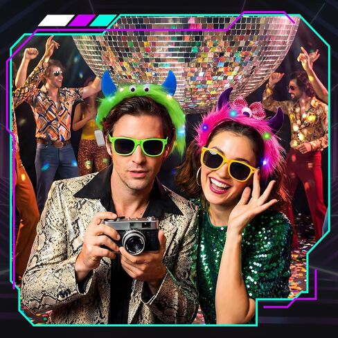 عصابة رأس Juexica Light up Monster مع الأذنين والعين، أغطية رأس ملونة فخمة، ملحقات أزياء حفلات Monster Party in Kuwait