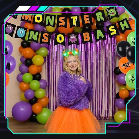 عصابة رأس Juexica Light up Monster مع الأذنين والعين، أغطية رأس ملونة فخمة، ملحقات أزياء حفلات Monster Party in Kuwait