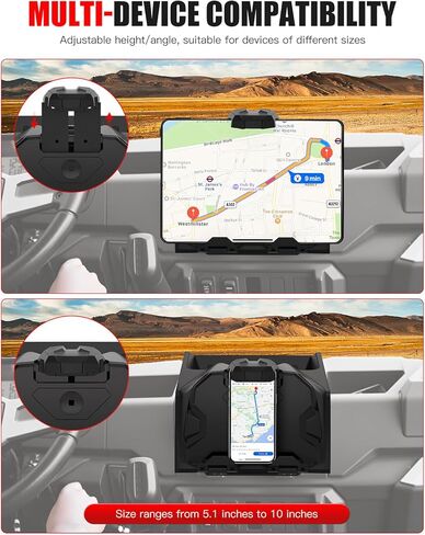 Electric Device Tablet Holder for Polaris Ranger XP 1000, Adjustable UTV Phone/GPS Mount with Storage Box, Dash Mount Storage for Polaris Ranger 1000 XP Crew Diesel 2018-2025 Accessories in Kuwait