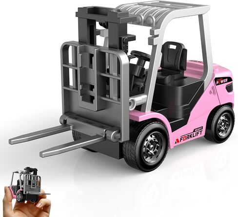 Dwi Dowellin Mini 1/64 RC Forklift Toy, Remote Control Forklift Truck, 2 in 1 Transformable Lift Fork & Hook for Adults Kids Boys and Girls(Yellow) in Saudi Arabia