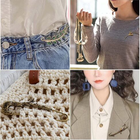 6PCS Extra Large Decorative Safety Pins for Clothing, Vintage Brooch Pins for Women, Giant Retro Sweater Lapel Pins (Bronze) – Fashion Jewelry Accessories for Scarves, Hats, DIY Crafts in Saudi Arabia