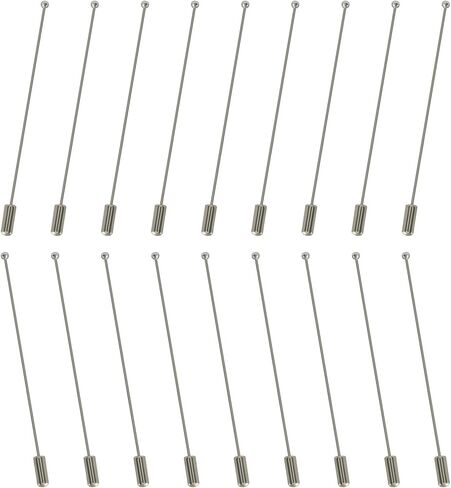 20 Pack Long Needle Eye Pin Brooch Pin Stick 95mm Metal Brooch Boutonniere Sticks with Stopper for DIY Jewelry Making, Costume Accessories in Kuwait