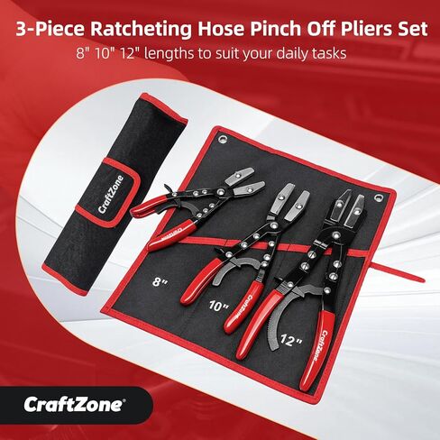 3-Piece Ratcheting Hose Pinch Off Pliers Set 8" 10" 12" Locking Hose Pinch Pliers Set for Radiator Coolant Automotive Fuel Lines in Saudi Arabia