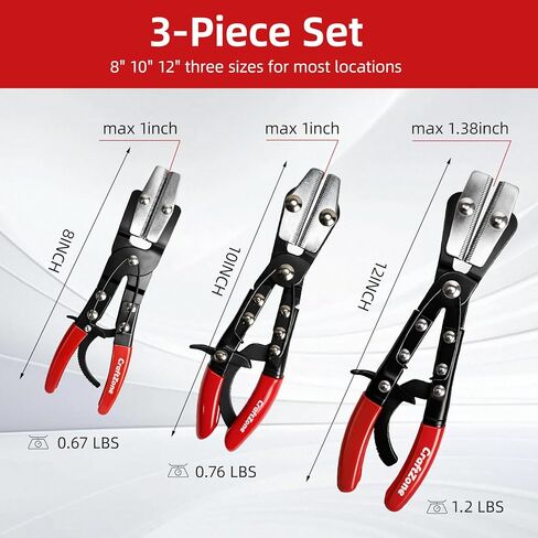 3-Piece Ratcheting Hose Pinch Off Pliers Set 8" 10" 12" Locking Hose Pinch Pliers Set for Radiator Coolant Automotive Fuel Lines in Saudi Arabia