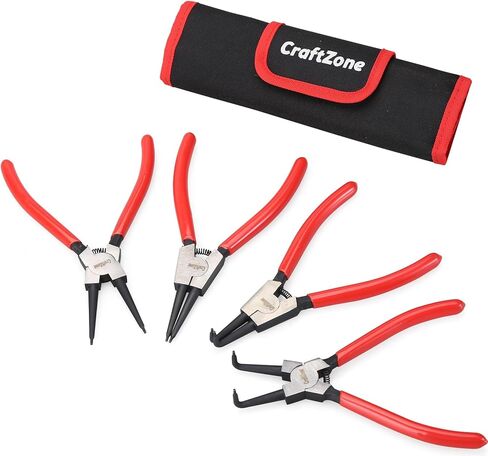 4-Piece Snap Ring Pliers Set – Internal and External C-Clip Pliers, Snap Ring Tool Kit for Removing/Installing Retaining Rings, Heavy Duty Carbon Steel in Saudi Arabia