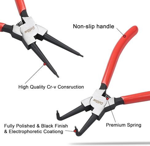 4-Piece Snap Ring Pliers Set – Internal and External C-Clip Pliers, Snap Ring Tool Kit for Removing/Installing Retaining Rings, Heavy Duty Carbon Steel in Saudi Arabia