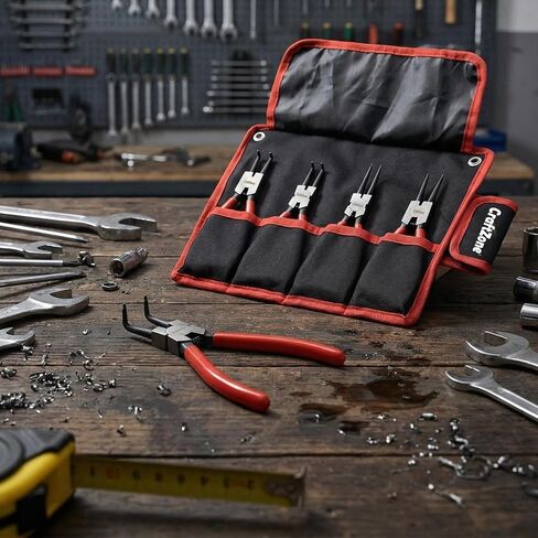 4-Piece Snap Ring Pliers Set – Internal and External C-Clip Pliers, Snap Ring Tool Kit for Removing/Installing Retaining Rings, Heavy Duty Carbon Steel in Saudi Arabia