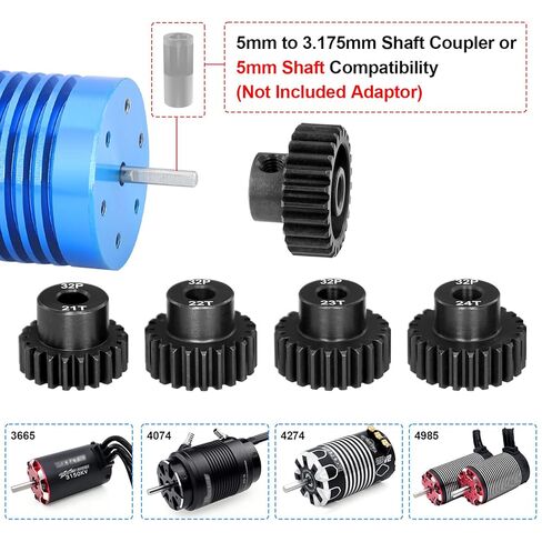 OGRC 0.8M 32P 5mm 21T 22T 23T 24T 25T ترس ترس لسيارة 1/8 1/10 SCT Buggy Monster RC in Kuwait